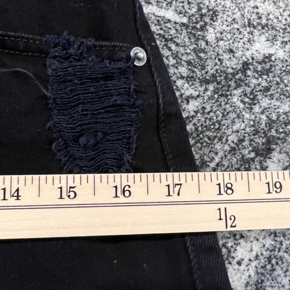 Carmar Black Mini Destroyed Jean Skirt with Front Up and Down Zipper - Picture 10 of 13